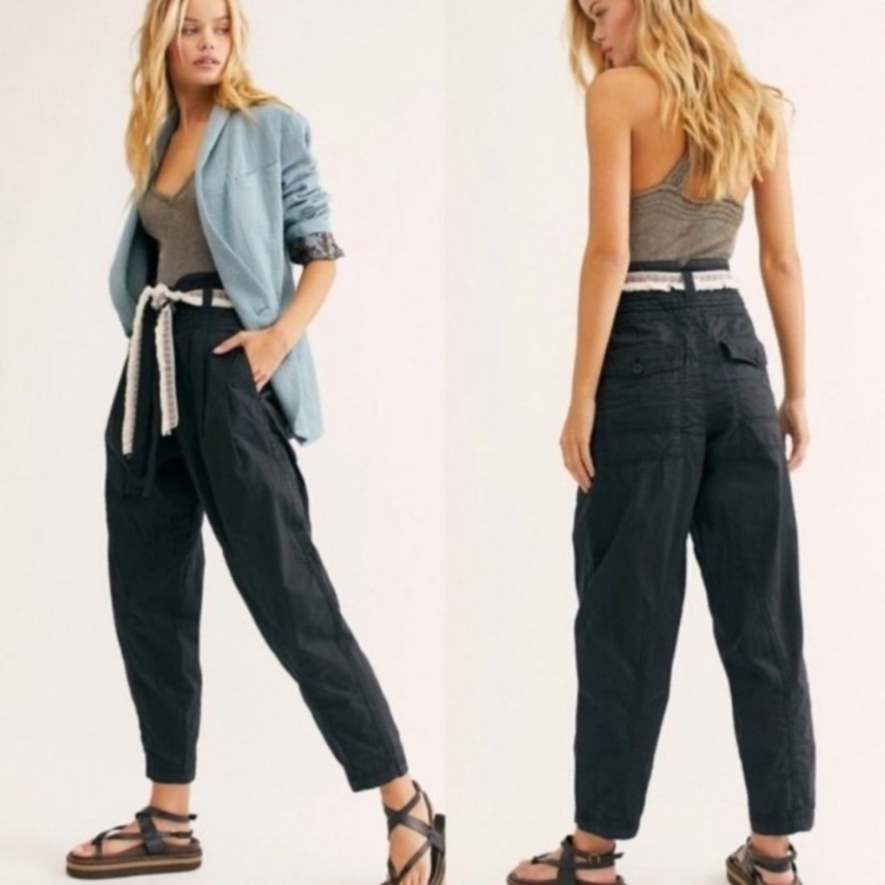 Free people Isadora cinched waist pants size 0 blk